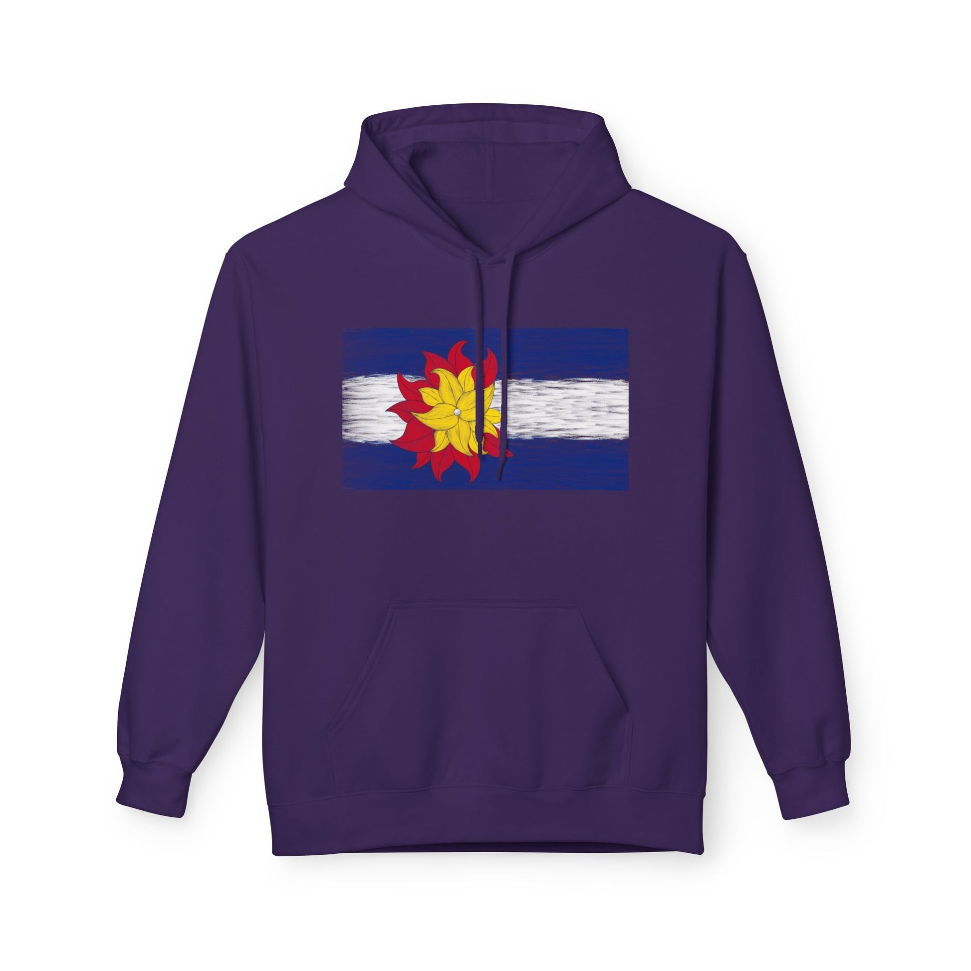 Funky Colorado Flower Hoodie — Retro Floral State Design