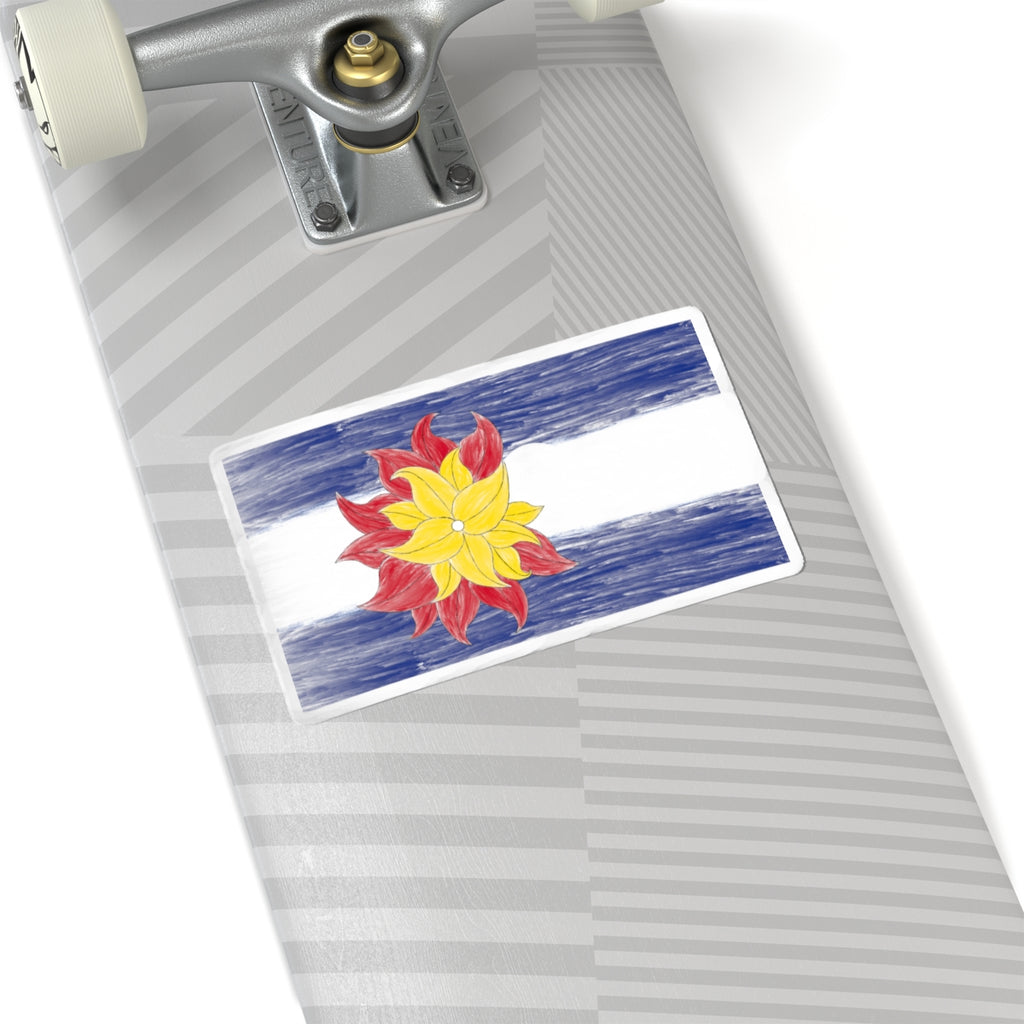 Funky Colorado Flower Sticker — Retro Floral Colorado Sticker