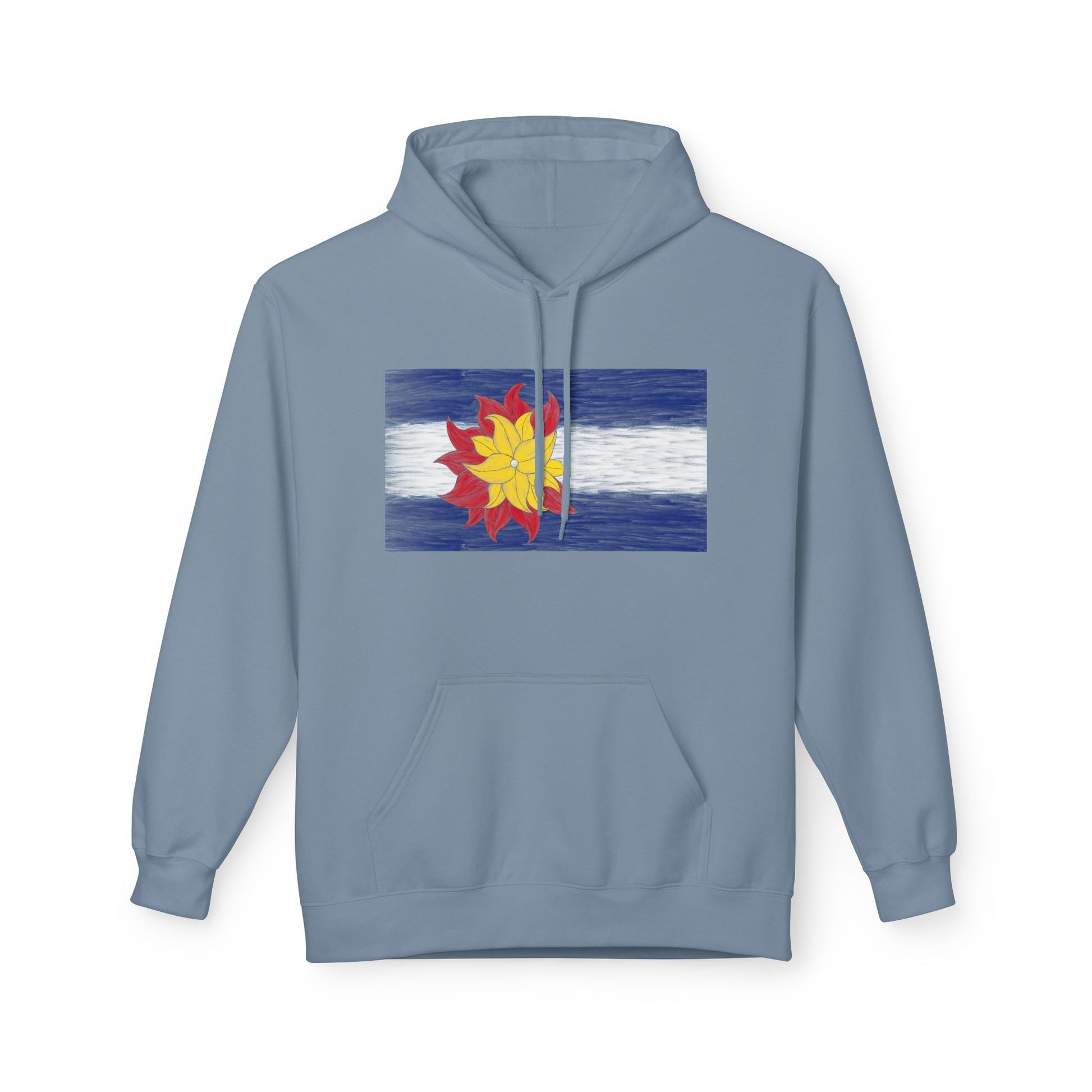 Funky Colorado Flower Hoodie — Retro Floral State Design