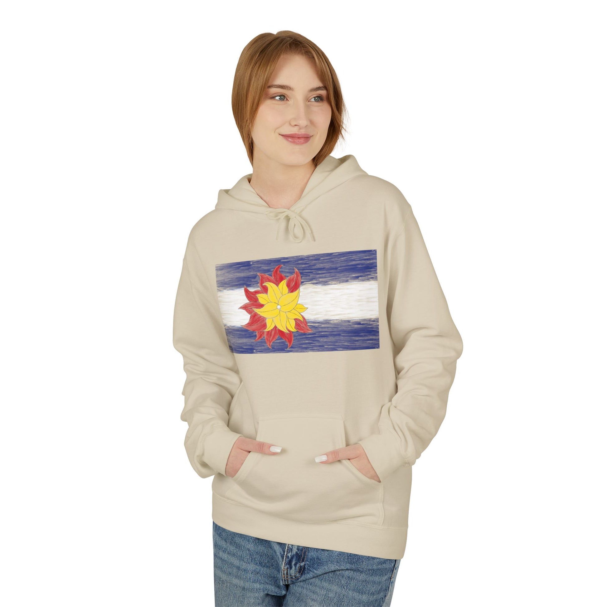 Funky Colorado Flower Hoodie — Retro Floral State Design