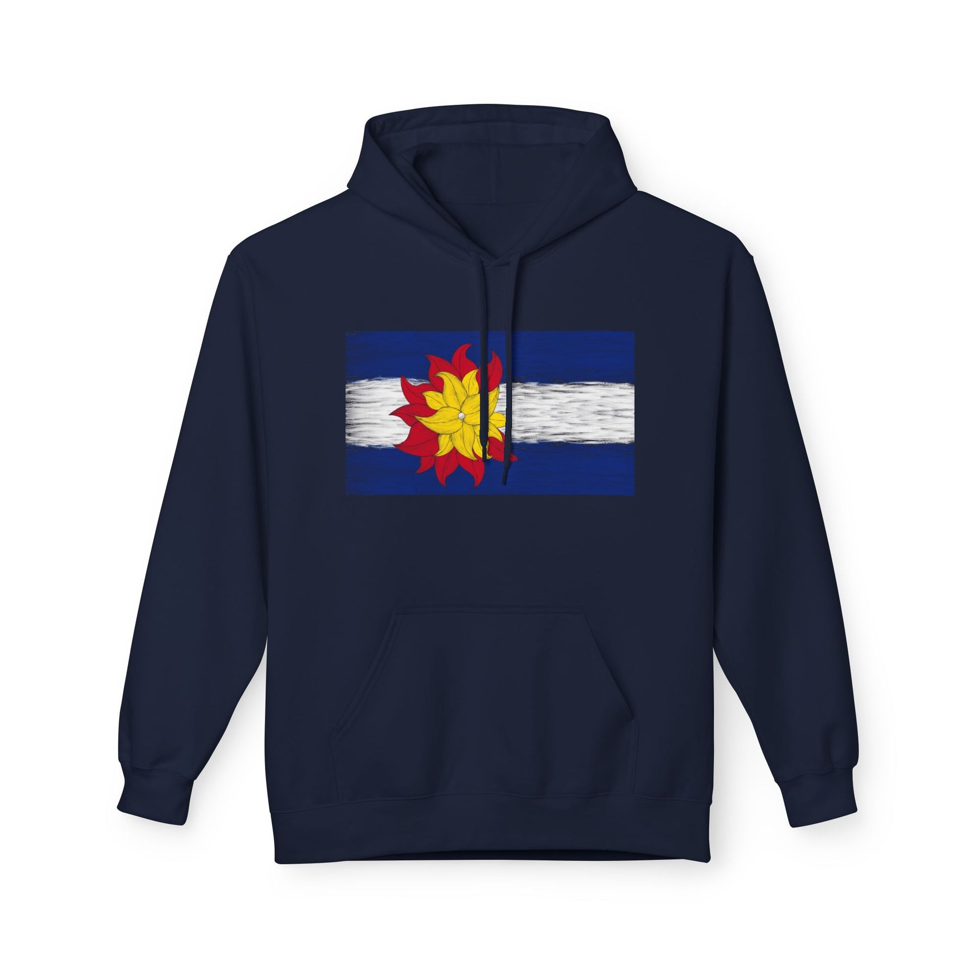 Funky Colorado Flower Hoodie — Retro Floral State Design