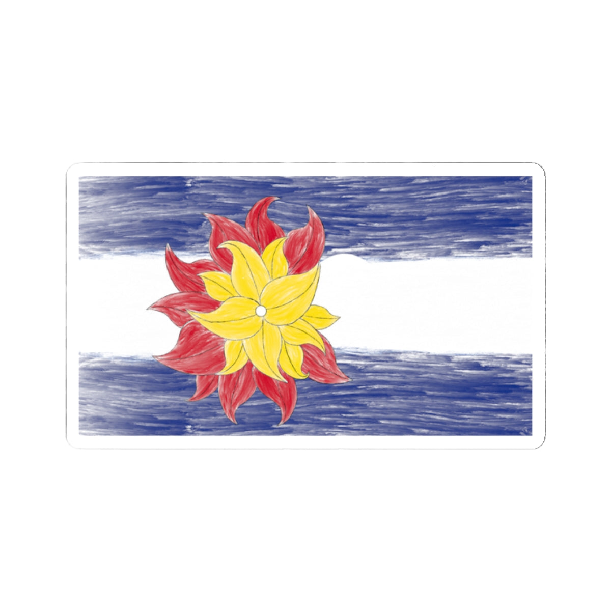 Funky Colorado Flower Sticker — Retro Floral Colorado Sticker
