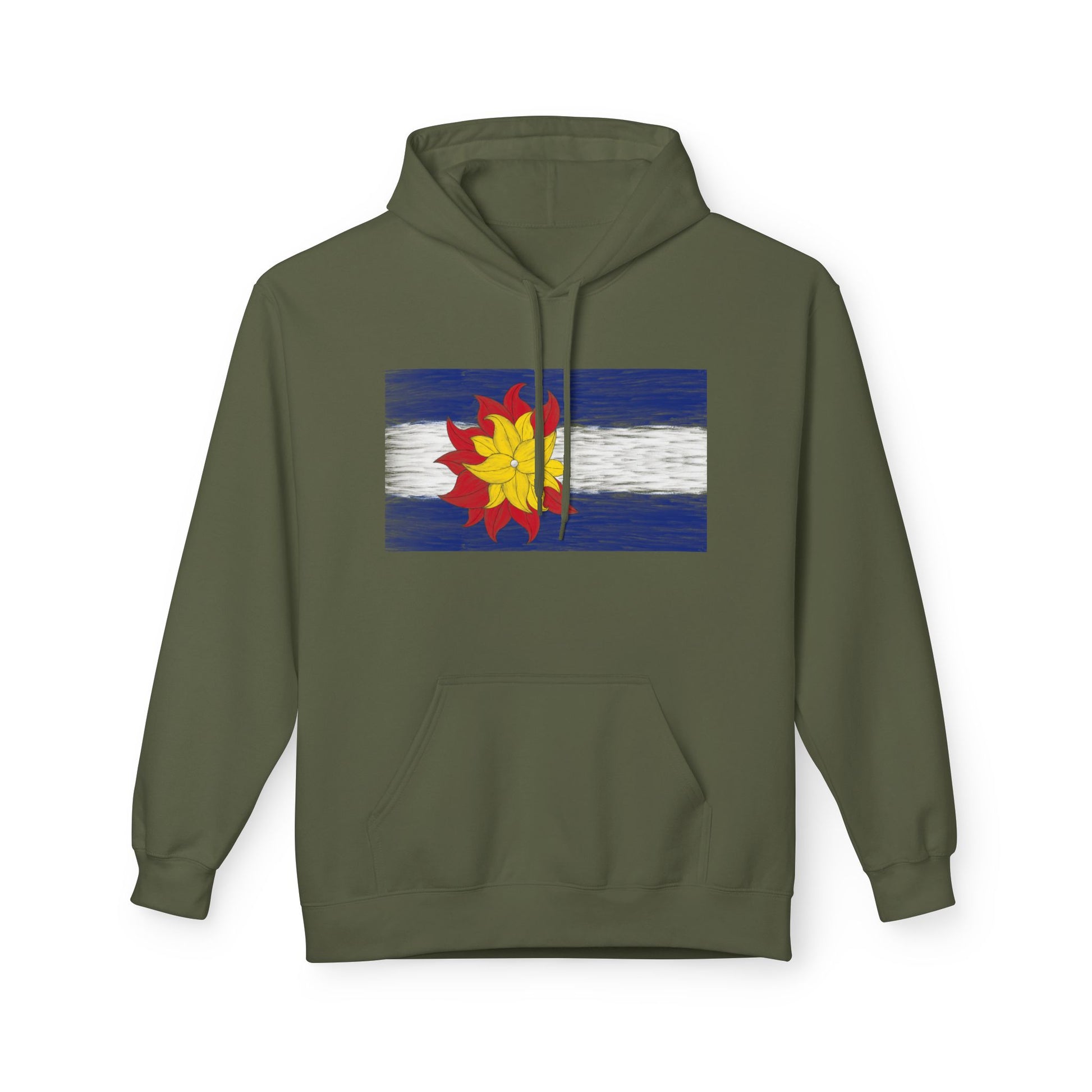Funky Colorado Flower Hoodie — Retro Floral State Design