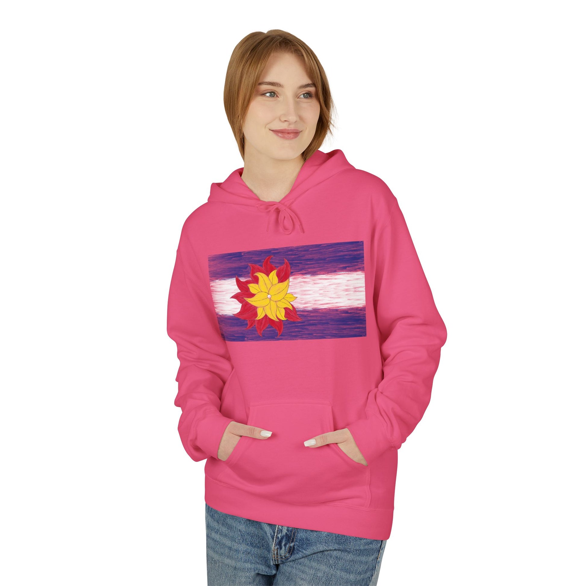 Funky Colorado Flower Hoodie — Retro Floral State Design
