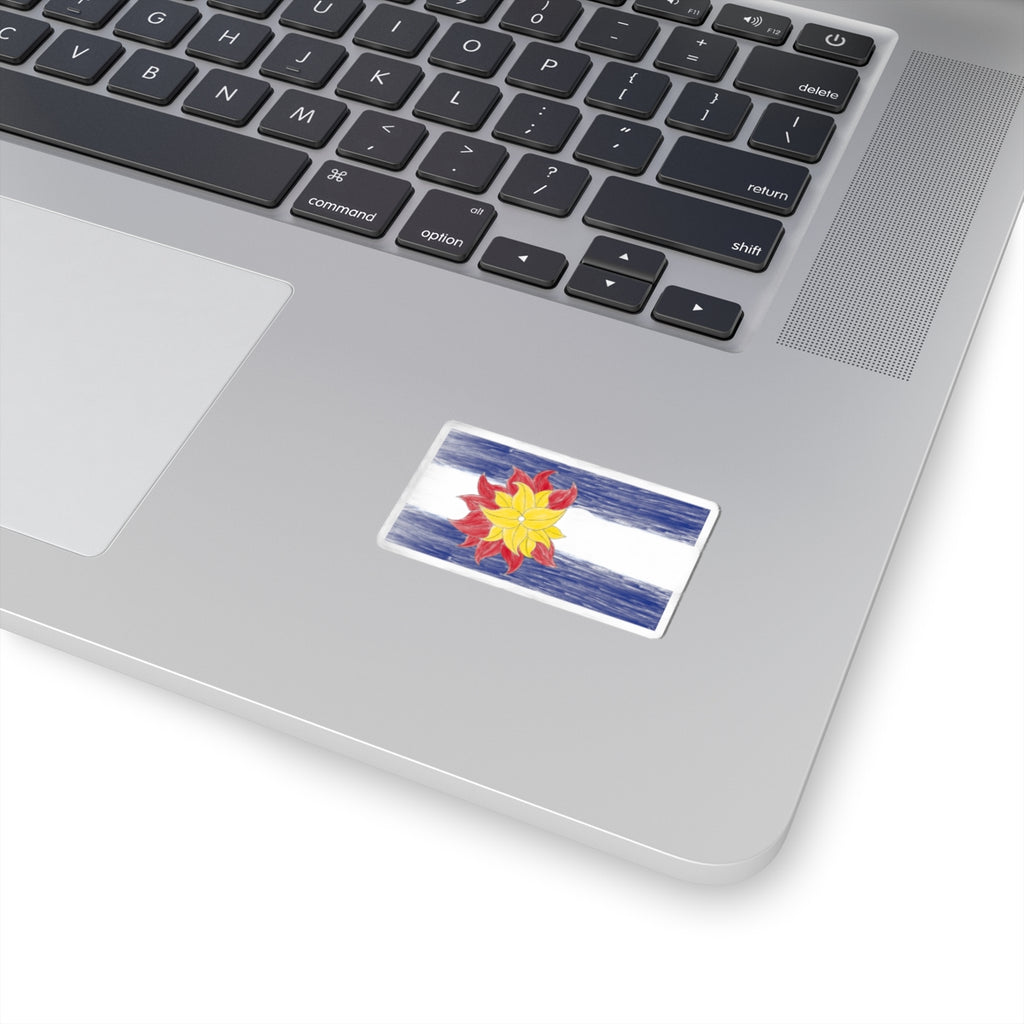 Funky Colorado Flower Sticker — Retro Floral Colorado Sticker