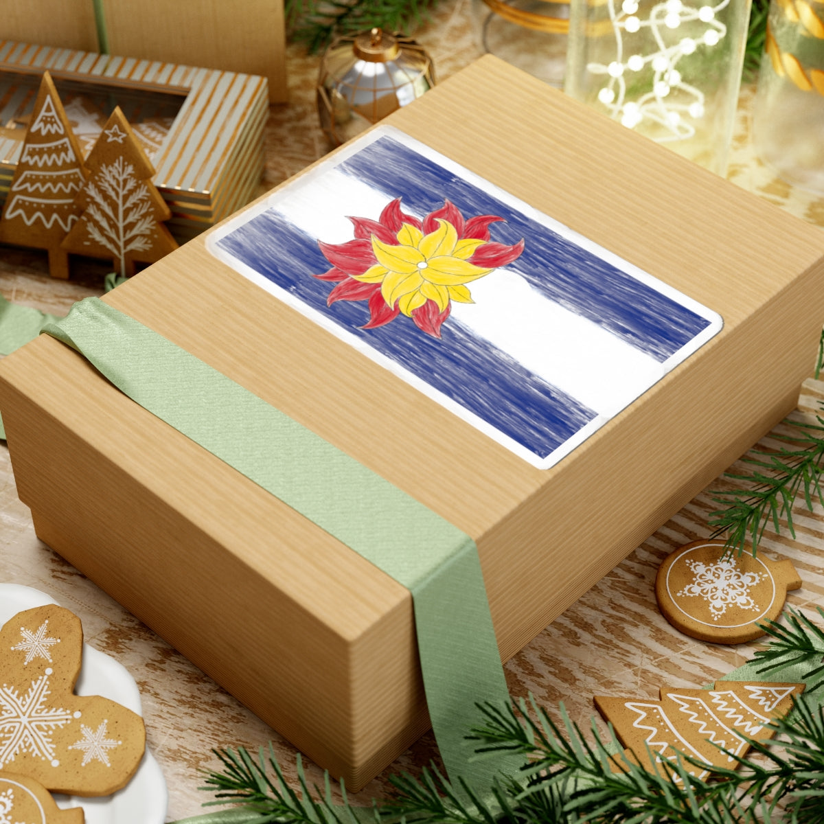 Funky Colorado Flower Sticker — Retro Floral Colorado Sticker