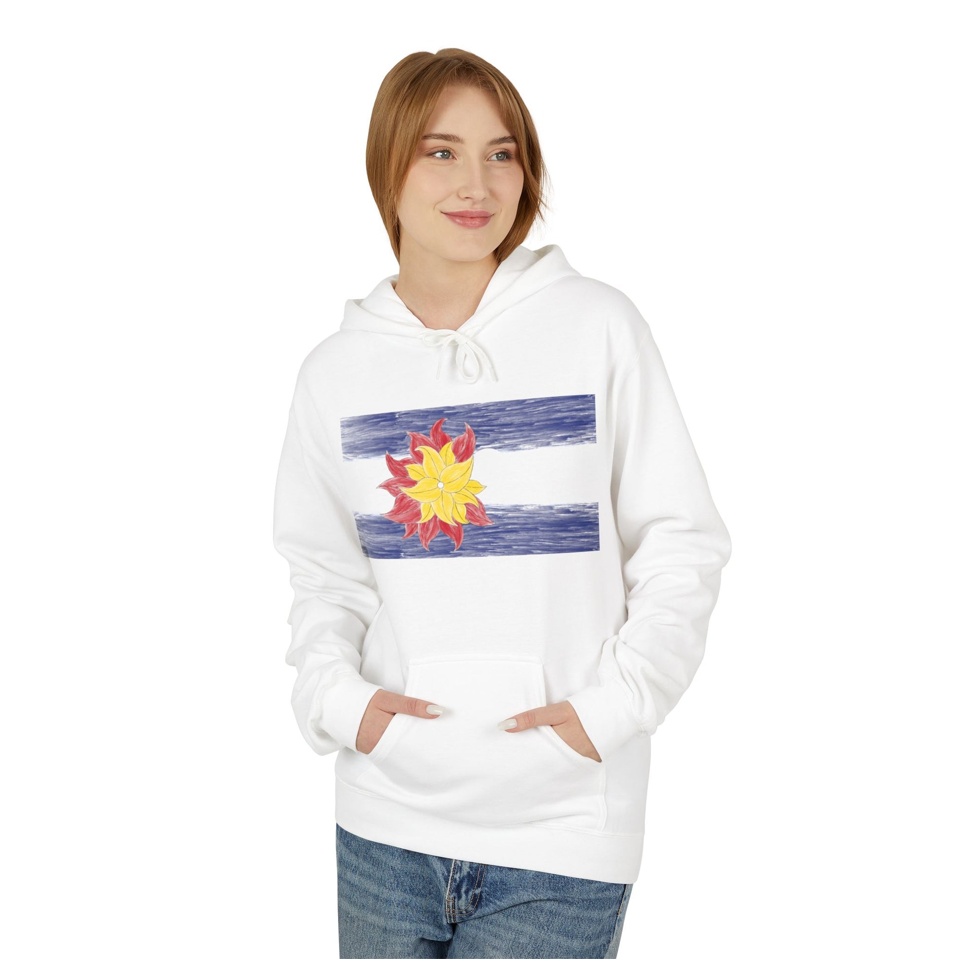 Funky Colorado Flower Hoodie — Retro Floral State Design