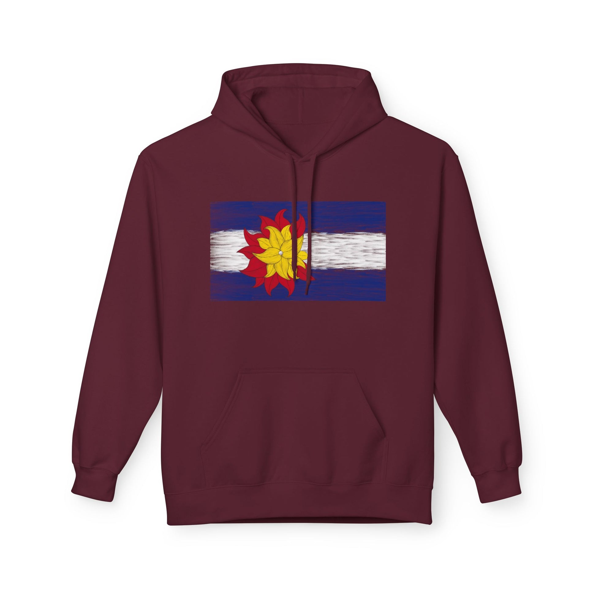 Funky Colorado Flower Hoodie — Retro Floral State Design
