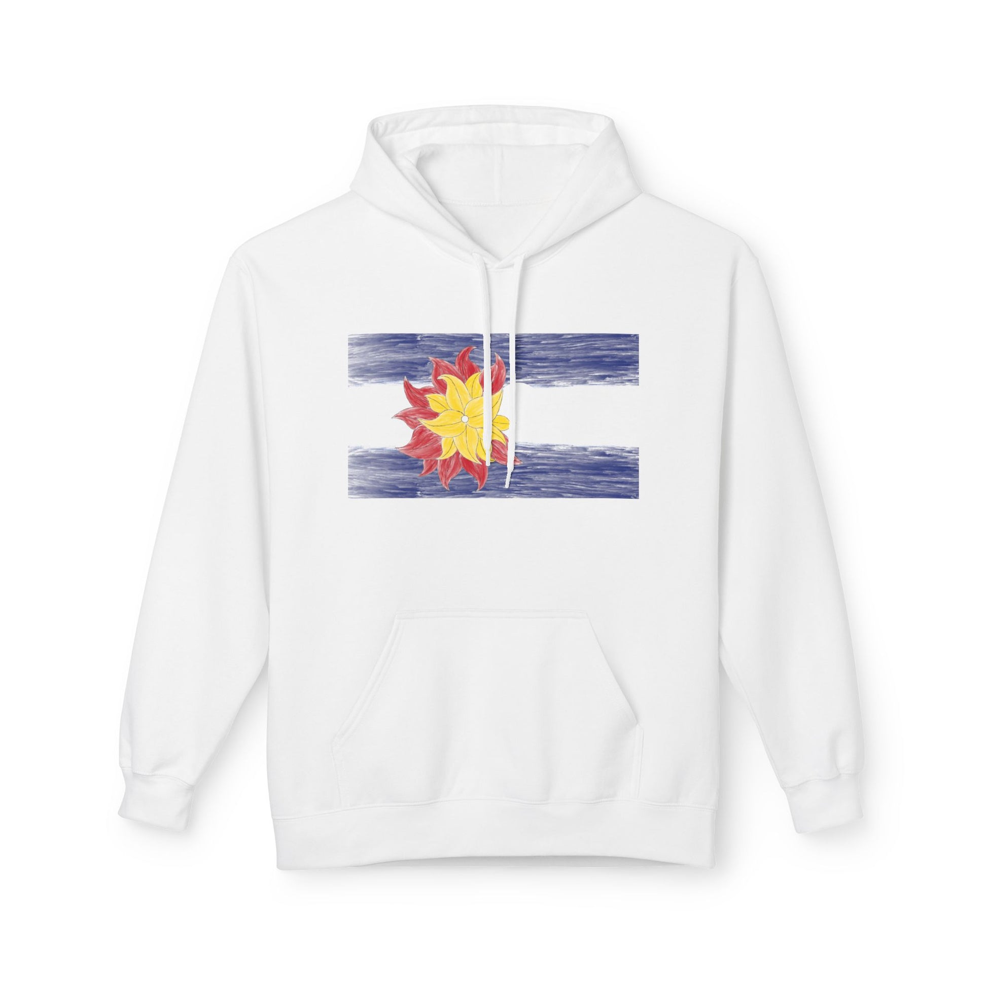 Funky Colorado Flower Hoodie — Retro Floral State Design